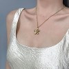 Dainty Flower Pendant Necklace 14K Gold Plated Feminine Jewelry - 3 of 4
