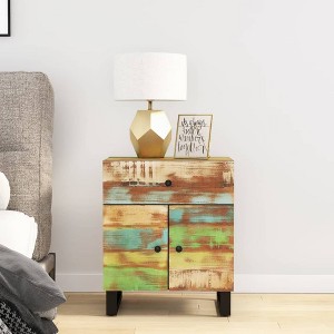 vidaXL Bedside Cabinet 19.7 in.x13 in.x23.6 in. Solid Wood Reclaimed&Engineered Wood - 1 of 4