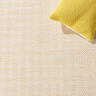 Hampton Yellow Square Indoor/Outdoor Polypropylene Rug