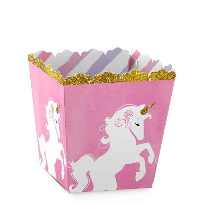 Blue Panda 24 Pack Small Unicorn Favor Bags with Handles, Pastel Rainbow Birthday Party Decorations, 5.5 x 8.6 x 3 in