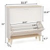 Angel Sar Narrow Shoe Storage Cabinet with 2 Flip Drawers, 24cm Depth Freestanding Organizer for Entryway & Small Spaces, White - 3 of 4