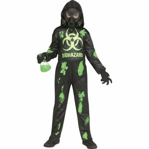 Fun World Kids' Light Up Biohazard Hooded Jumpsuit Halloween Costume Jumpsuit - 1 of 1