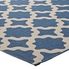 Modway Cerelia Moroccan Trellis 9x12 Indoor and Outdoor Area Rug in Blue and Beige - 3 of 4