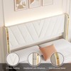 Full Upholstered Led Bed Frame, Full Size Bed Frame Upholstered Velvet Platform Bed Frame - 4 of 4