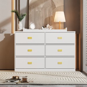 FUFU&GAGA 6 Drawer Dresser Modern Baby Changing Table Dresser - 1 of 4