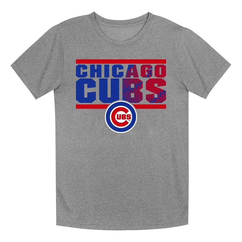MLB Chicago Cubs Boys&#39; Gray Poly T-Shirt, 1 of 2
