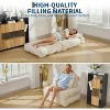 Beige Folding Sofa Bed 2-Pack - Convertible sleeper chairs with pillows & back support. Machine washable for living room & bedroom. - 4 of 4