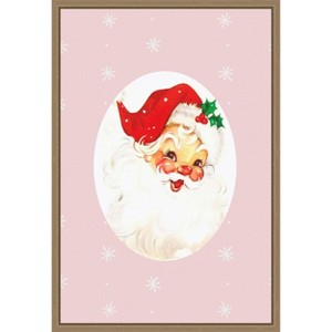 Amanti Art Pink Santa Claus Father Christmas by Grace Digital Art Canvas Wall Art Print Framed - 1 of 4