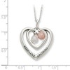 Black Bow Jewelry Sterling Silver & CZ, Keep Love Growing Double Heart Necklace, 18 Inch - 2 of 4