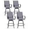 Maggift Patio Seating Sets, wivel Bar Stools Set of 4, Ergonomic Design, All Weather Use for Patio, Balcony and Poolside, Gray, 25.2"*25.2"*48.6" - 3 of 4