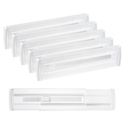 Unique Bargains ABS Adjustable Expandable Clear Black Drawer Organizer Separators