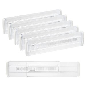 Unique Bargains ABS Adjustable Expandable Clear Black Drawer Organizer Separators - 1 of 3