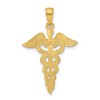 Black Bow Jewelry 14k Yellow Gold Large Caduceus Symbol Pendant - 3 of 4