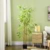 Syemin Artificial Plants Low Maintenance Artificial Bamboo Tree Faux Decorative Plant in Nursery Pot No Watering for Indoor, Green, 66.25"*7.75"*7.75" - 2 of 4