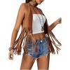 Women's Vest Fringe Trimmed Studded Sleeveless Vest - 3 of 4