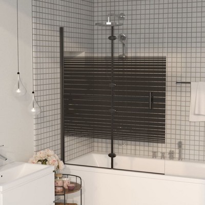 VidaXL Folding Shower Enclosure ESG 39.4 in.x55.1 in. Black