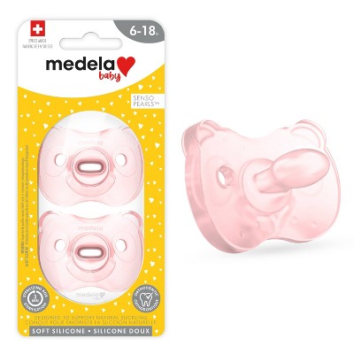 Medela Baby Soft Silicone Pacifier - Pink/Transparent 6-18 Months 2pk
