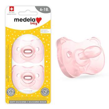 Medela Baby Soft Silicone Pacifier - Pink/Transparent 6-18 Months 2pk