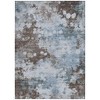 Sky Blue And Brown Abstract Washable Indoor Outdoor Area Rug - 4 of 4