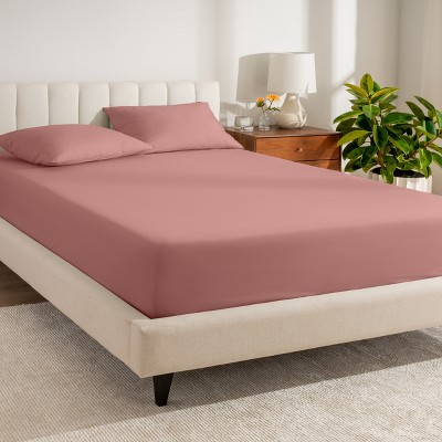 260 Thread Count Organic Cotton Percale Fitted Sheet by Bare Home