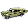 1970 Chevrolet Nova Yenko Deuce Citrus Green Metallic with Black Stripes 1/64 Diecast Model Car by Johnny Lightning - 2 of 4