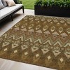Brown Beige And Artichoke Green Southwestern Washable Indoor Outdoor Area Rug - 2 of 4