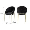 Onyx Modern Style 2PC Chairs made with Velvet fabric and Gold coated metal Legs - Black - 3 of 4