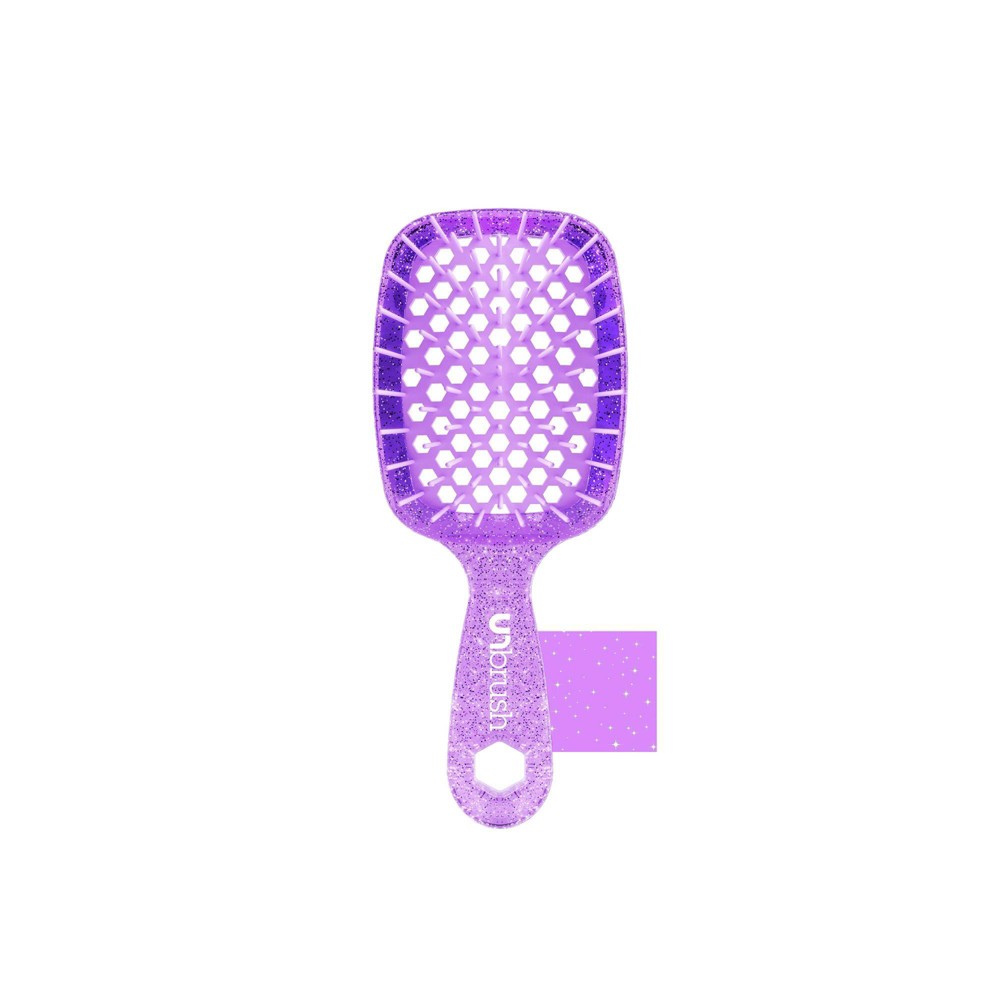 UNbrush Mini Glitter Detangling Hair Brush - Amethyst Lavender