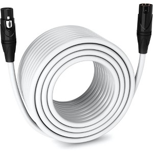 LyxPro 250 ft White Balanced XLR Cable – 3‑Pin Male‑to‑Female Mic Cord - 1 of 4