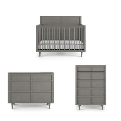 Child Craft Surrey Hill Crib, Dresser and Chest Nursery Set, 3-Piece, Includes 4-in-1 Convertible Crib, Dresser, and Chest