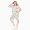 Plus Size Soft Capri Pajama Lounge Set - White Mark - 2 of 4