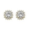 Guili Classy 10mm Halo Square Stud Earrings with Cubic Zirconia – Elegant, Sparkling & Timeless in White, Yellow, Gold, Rose Gold & Green - 2 of 3