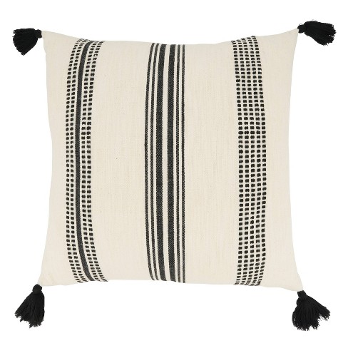 20x20 Oversize Sleek Striped Woven Down Filled Square Throw Pillow - Saro  Lifestyle