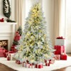 TIRAMISUBEST 6FT Flocked Christmas Tree with Branch Tips LED Lights Outdoor Indoor Holiday Decor - 2 of 4