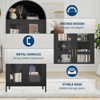 73" Tall Metal Arched Storage Cabinet with Glass Doors, Modern Kitchen Pantry & Cupboard for Living/Dining Room, 2 Adjustable Shelves - 4 of 4