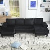 Dexmalle Modern Black U-Shaped Couch with Oversized Seat - 3 of 4
