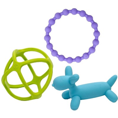 WeeSprout Handheld Teether Set, Silicone Baby Teether Toys for Infant Babies and Toddlers