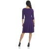 REKUCCI Women's Flippy Fit and Flare Dress with 3/4 Sleeves – Stylish Knee-Length Everyday Dress - 3 of 4