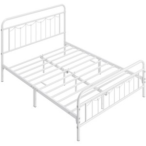 Yaheetech Metal Platform Bed Frame with Vintage Headboard and Footboard - 1 of 4