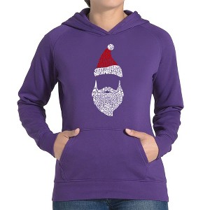 LA Pop Art Women's Word Art Hooded Sweatshirt - Santa Claus - 1 of 4