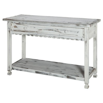 Console Table Hardwood White - Alaterre Furniture: Elegant Entryway Furniture with Storage Shelf, Spot Clean