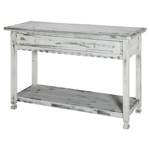 Console Table Hardwood White - Alaterre Furniture: Elegant Entryway Furniture with Storage Shelf, Spot Clean - 1 of 4