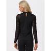 Allegra K Womens' Long Sleeve See Through Ruched Blouses - 2 of 4