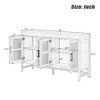 60"W 4-Door Rustic Sideboard Storage Cabinet with Decorative Rattan Doors, Adjustable Shelves and Adjustable Foot Pads-ModernLuxe - 4 of 4
