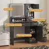 CAVINAS 3-Layer Storage Cabinet Vanity Mirror with Lights Desk with Adjustable Brightness Make Up Vanity Modern Dressing Table for Bedroom, Black - 4 of 4