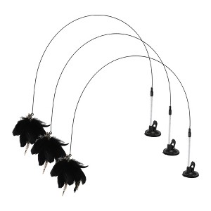 Unique Bargains Cat Teaser with Suction Cup and Bell Fluffy Plume Teasing Sticks - 1 of 4