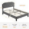 Yaheetech Upholstered Bed Frame with Button-Tufted Headboard - 3 of 4