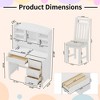 INFURNIC Decorative Bookshelf Vintage Office Desk Set with Bookshelf, 4 Drawers and Upholstered Chair for Home Office, White, 44"*23"*13.5" - 4 of 4
