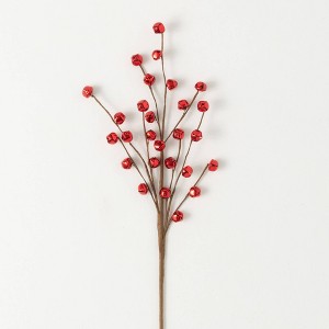 26"H Sullivans Artificial Christmas Red Jingle Bell Spray, Indoor Christmas Decor - 1 of 4