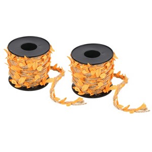 Unique Bargains Jungle Wedding Party Home Garden Decor Burlap Leaf Ribbon Braided Artificial Vine 2 Pcs - 1 of 4